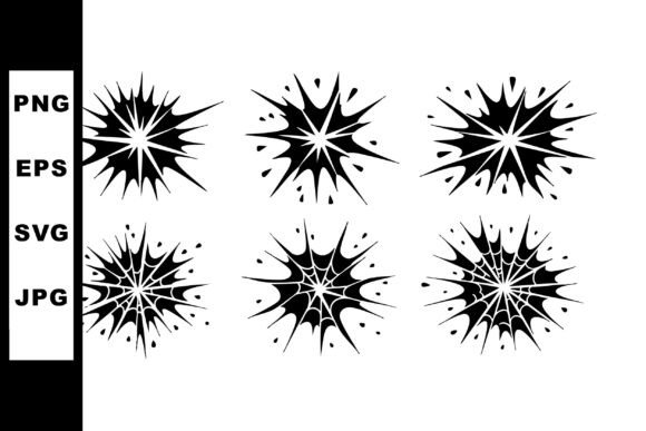 Black Explosive Starburst Graphics & Illustrations