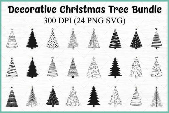 Christmas Tree SVG Set: Graphics & Illustrations