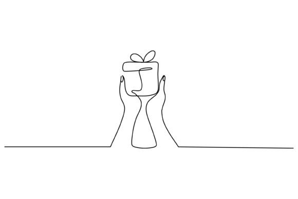 Continuous Line Design of Hand Holding Graphics and Illustrations
