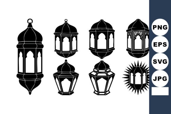 Elegant Islamic Lantern Graphics & Illustrations
