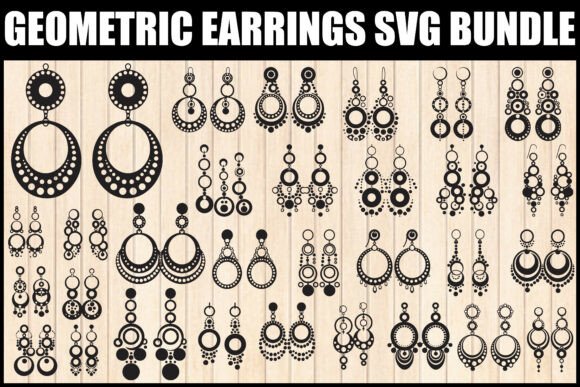 Geometric Earrings SVG: Graphics & Illustrations