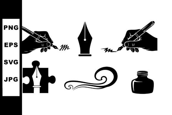 Handwriting and Fountain Pen Nib Vector Graphics