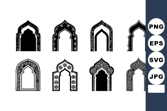 Islamic Style Ornamental Window Arches V Graphics