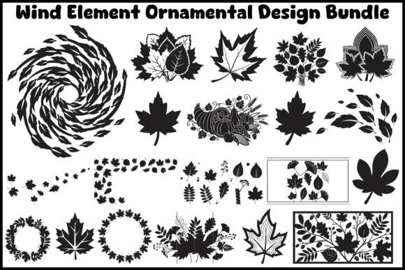Nature Eco Wind Swirl Black Silhouette Graphics