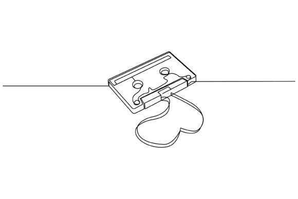 Retro Tape Cassette One Continuous Graphics & Illustrations