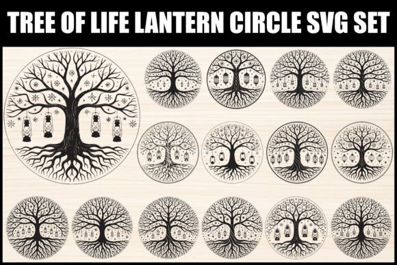 Tree of Life Lantern SVG Graphics & Illustrations