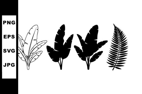 Tropical Banana & Palm Silhouettes: Graphics