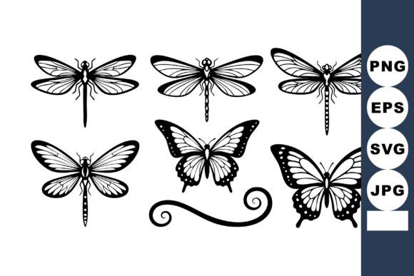 Vintage Black and White Dragonfly and Bu: A Designer’s Review